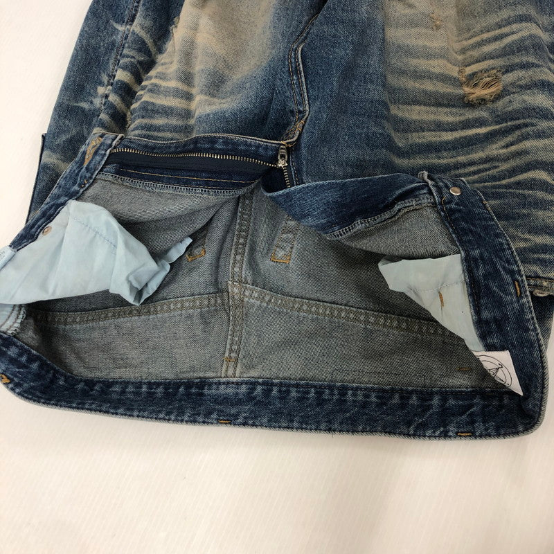 【中古品】【メンズ】  EMOSTANCECLUB エモスタンスクラブ DESTROYED BAGGY WIDE LEG JEANS デストロイド バギー ワイド レグ ジーンズ ボトムス デニムパンツ 156-250221-kk-20-tei サイズ：1 カラー：ライトインディゴ 万代Net店