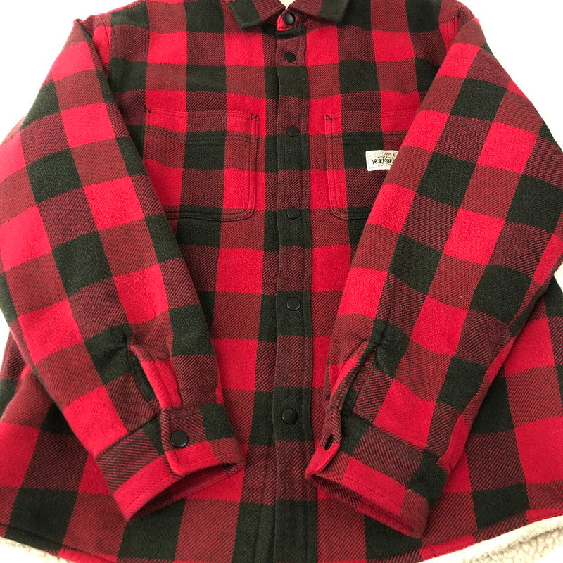 【中古品】【メンズ】 STUSSY ステューシー 24AW SHERPA LINED BUFFALO PLAID SHIRT 1110332 シェルパライン バッファロー プレイドシャツ 142-250221-kk-02-tei サイズ：S カラー：レッド 万代Net店