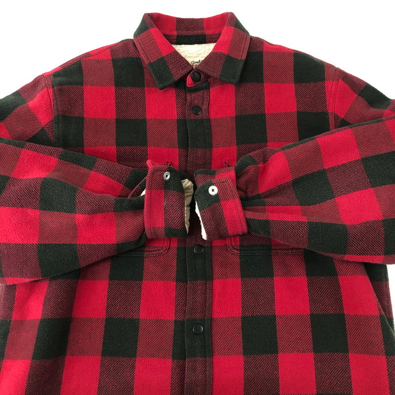 【中古品】【メンズ】 STUSSY ステューシー 24AW SHERPA LINED BUFFALO PLAID SHIRT 1110332 シェルパライン バッファロー プレイドシャツ 142-250221-kk-02-tei サイズ：S カラー：レッド 万代Net店