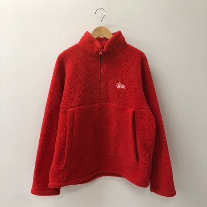 【中古品】【メンズ】 STUSSY ステューシー POLAR FLEECE HALF ZIP MOCK NECK 118542 ポーラーフリース ハーフジップ モックネック ライトアウター フリースプルオーバージャケット 142-250221-kk-03-tei サイズ：S カラー：レッド 万代Net店