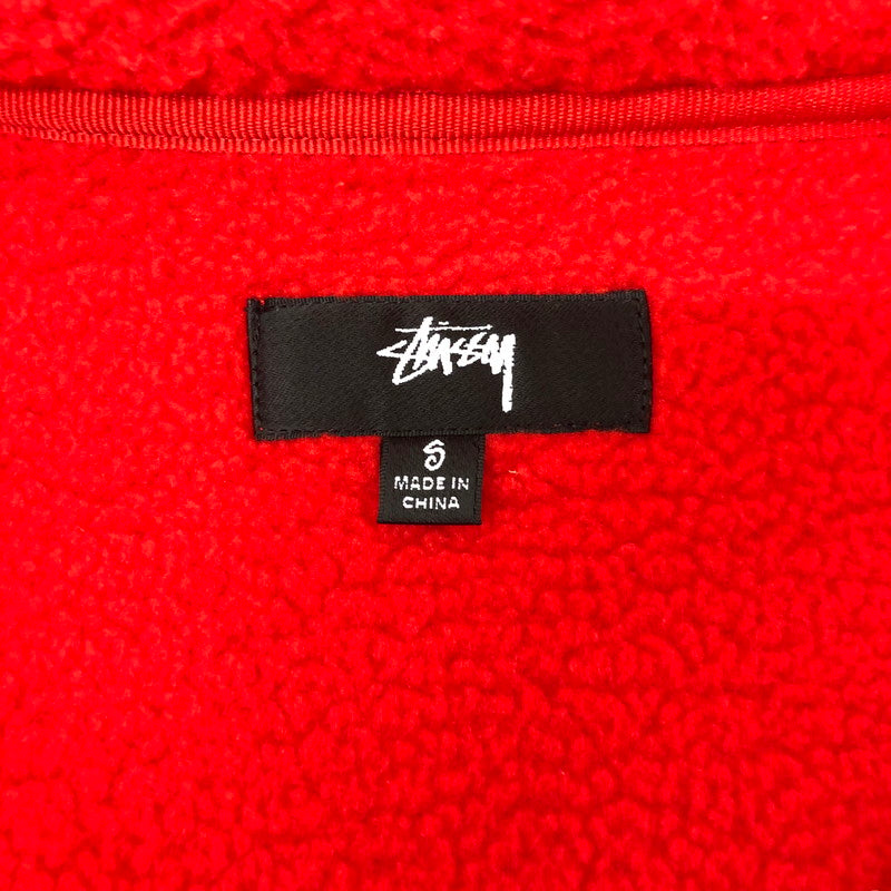 【中古品】【メンズ】 STUSSY ステューシー POLAR FLEECE HALF ZIP MOCK NECK 118542 ポーラーフリース ハーフジップ モックネック ライトアウター フリースプルオーバージャケット 142-250221-kk-03-tei サイズ：S カラー：レッド 万代Net店