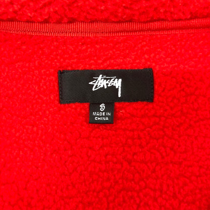 【中古品】【メンズ】 STUSSY ステューシー POLAR FLEECE HALF ZIP MOCK NECK 118542 ポーラーフリース ハーフジップ モックネック ライトアウター フリースプルオーバージャケット 142-250221-kk-03-tei サイズ：S カラー：レッド 万代Net店