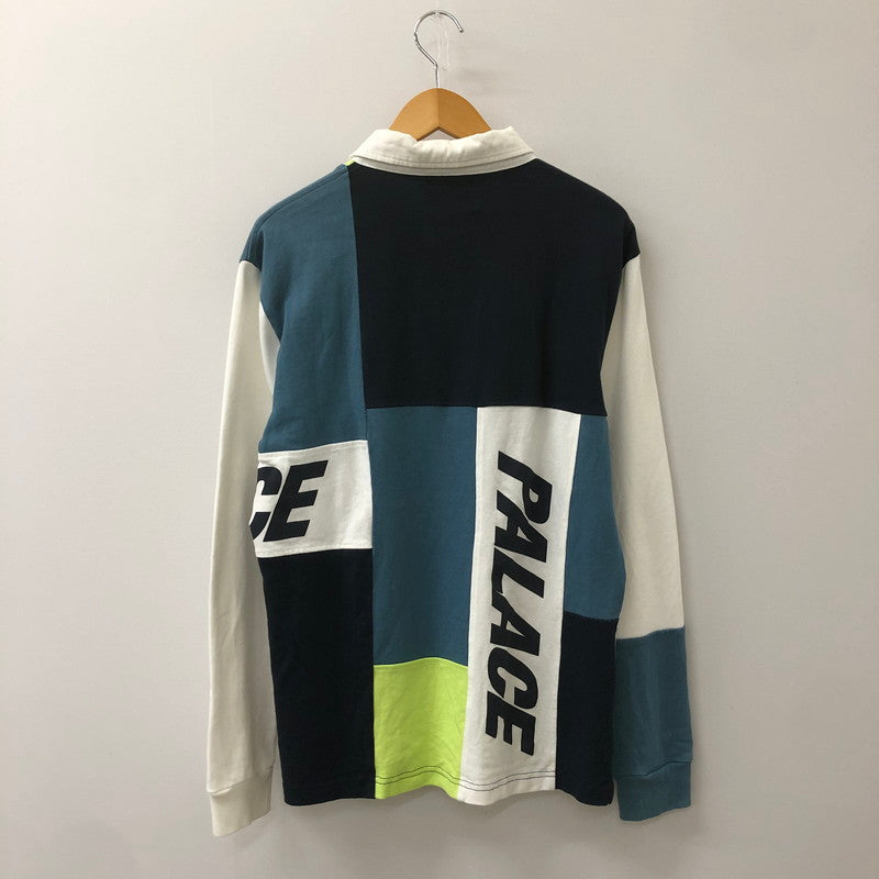 【中古品】【メンズ】 PALACE パレス 16AW PATCHWORK RUGBY パッチワーク ラグビー トップス ラガーシャツ 長袖 ポロシャツ 142-250308-kk-08-tei サイズ：S カラー：WHITE/NAVY/AGEAN 万代Net店