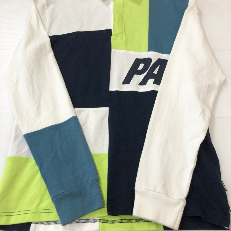 【中古品】【メンズ】 PALACE パレス 16AW PATCHWORK RUGBY パッチワーク ラグビー トップス ラガーシャツ 長袖 ポロシャツ 142-250308-kk-08-tei サイズ：S カラー：WHITE/NAVY/AGEAN 万代Net店