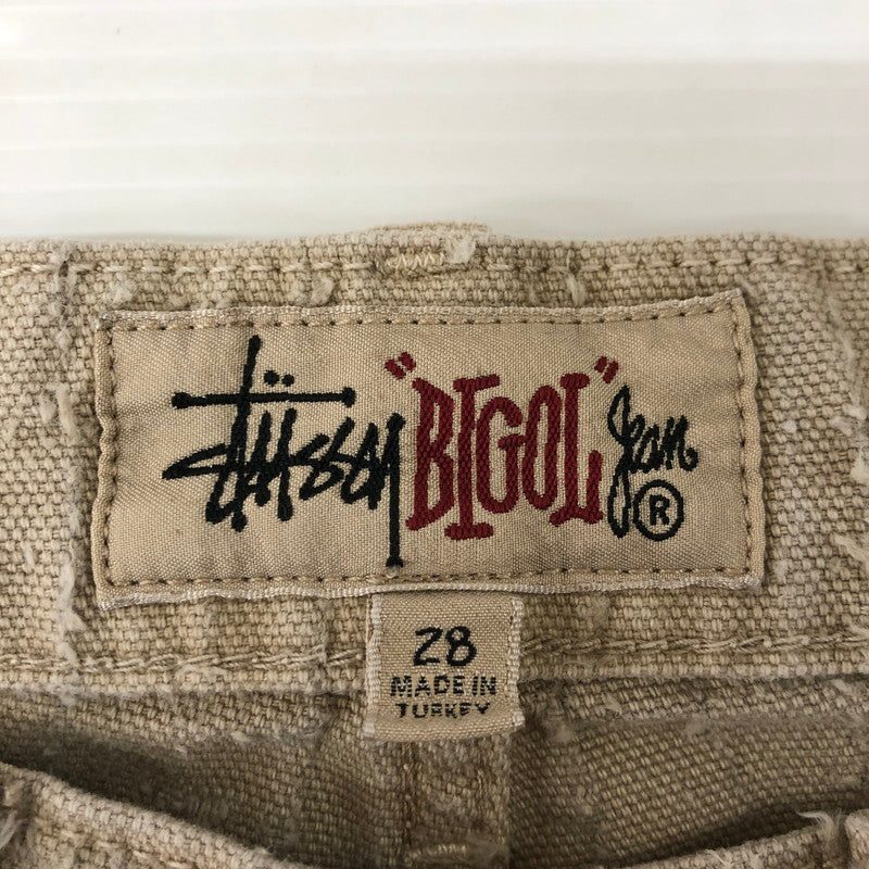 【中古品】【メンズ】 STUSSY ステューシー 24AW BIG OL' JEAN CANVAS NEEDLEPUNCH 116673 ニードルパンチ ウオッシュドキャンバスコットン バギーフィットジーンズ ボトムス パンツ 153-250221-kk-42-tei サイズ：28 カラー：カーキ 万代Net店