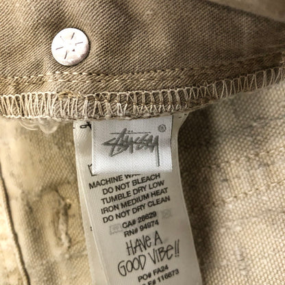 【中古品】【メンズ】 STUSSY ステューシー 24AW BIG OL' JEAN CANVAS NEEDLEPUNCH 116673 ニードルパンチ ウオッシュドキャンバスコットン バギーフィットジーンズ ボトムス パンツ 153-250221-kk-42-tei サイズ：28 カラー：カーキ 万代Net店