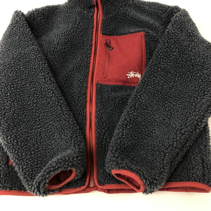 【中古品】【メンズ】 STUSSY ステューシー 24AW SHERPA REVERSIBLE JACKET 118529 シェルパ リバーシブルジャケット アウター フリースジャケット 142-250221-kk-34-tei サイズ：S カラー：スモークグレー 万代Net店