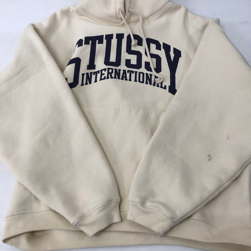 【中古品】【メンズ】 STUSSY ステューシー 24AW RELAXED HOODIE INTERNATIONAL 118550 リラックスド フーディー インターナショナル トップス プルオーバーフーディー パーカー 142-250221-kk-33-tei サイズ：S カラー：アイボリー 万代Net店