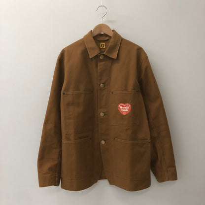 【中古美品】【メンズ】  HUMAN MADE ヒューマンメイド 24AW DUCK COVERALL JACKET HM28JK011 ダックカバーオールジャケット ライトアウター 142-250221-kk-28-tei サイズ：L カラー：ブラウン 万代Net店