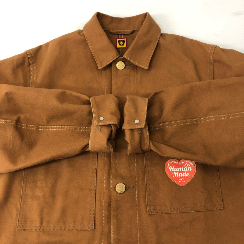 【中古美品】【メンズ】  HUMAN MADE ヒューマンメイド 24AW DUCK COVERALL JACKET HM28JK011 ダックカバーオールジャケット ライトアウター 142-250221-kk-28-tei サイズ：L カラー：ブラウン 万代Net店