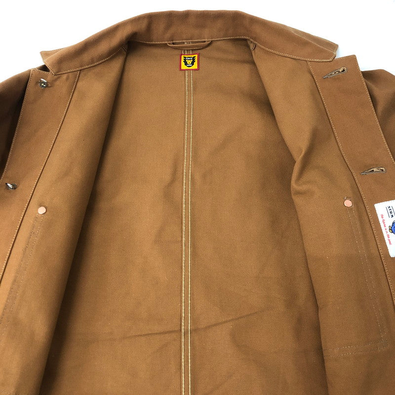 【中古美品】【メンズ】  HUMAN MADE ヒューマンメイド 24AW DUCK COVERALL JACKET HM28JK011 ダックカバーオールジャケット ライトアウター 142-250221-kk-28-tei サイズ：L カラー：ブラウン 万代Net店