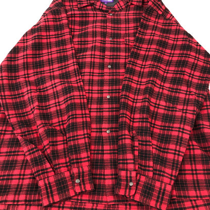 【中古品】【メンズ】 THE NORTH FACE PURPLE LABEL ザノースフェイスパープルレーベル FLANNEL PLAID FIELD SHIRT NT3266N フランネル プレイド フィールドシャツ 長袖 トップス 144-250224-kk-01-tei サイズ：XL カラー：レッド 万代Net店