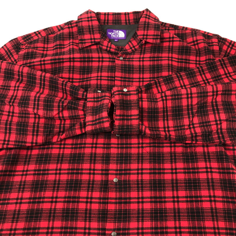 【中古品】【メンズ】 THE NORTH FACE PURPLE LABEL ザノースフェイスパープルレーベル FLANNEL PLAID FIELD SHIRT NT3266N フランネル プレイド フィールドシャツ 長袖 トップス 144-250224-kk-01-tei サイズ：XL カラー：レッド 万代Net店