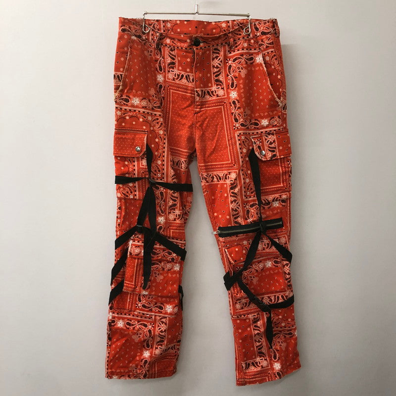 【中古品】【メンズ】  ROGIC ロジック PAISLY BONTAGE PANTS RG-002 ペイズリー ボンテージパンツ ボトムス 153-250221-kk-43-tei サイズ：L カラー：レッド 万代Net店