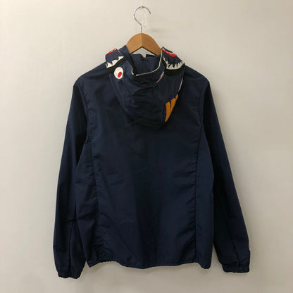 【中古品】【メンズ】 A BATHING APE アベイシングエイプ SHARK NYLON JACKET 001LJ0301005X シャーク ナイロンジャケット ライトアウター 142-250308-kk-11-tei サイズ：S カラー：ネイビー 万代Net店