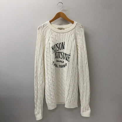 【中古品】【メンズ】 FRONT LOGO CREW NECK SWEATER KNIT GM00533KT1053 フロントロゴ クルーネック セーター ニット トップス 141-250225-kk-01-tei サイズ：L カラー：ホワイト 万代Net店