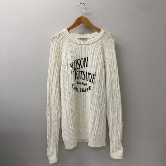 【中古品】【メンズ】 FRONT LOGO CREW NECK SWEATER KNIT GM00533KT1053 フロントロゴ クルーネック セーター ニット トップス 141-250225-kk-01-tei サイズ：L カラー：ホワイト 万代Net店