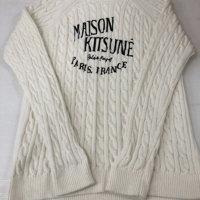 【中古品】【メンズ】 FRONT LOGO CREW NECK SWEATER KNIT GM00533KT1053 フロントロゴ クルーネック セーター ニット トップス 141-250225-kk-01-tei サイズ：L カラー：ホワイト 万代Net店