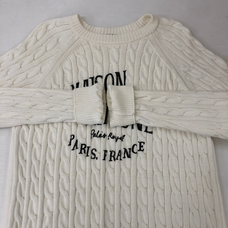 【中古品】【メンズ】 FRONT LOGO CREW NECK SWEATER KNIT GM00533KT1053 フロントロゴ クルーネック セーター ニット トップス 141-250225-kk-01-tei サイズ：L カラー：ホワイト 万代Net店