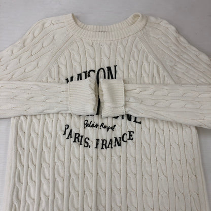 【中古品】【メンズ】 FRONT LOGO CREW NECK SWEATER KNIT GM00533KT1053 フロントロゴ クルーネック セーター ニット トップス 141-250225-kk-01-tei サイズ：L カラー：ホワイト 万代Net店