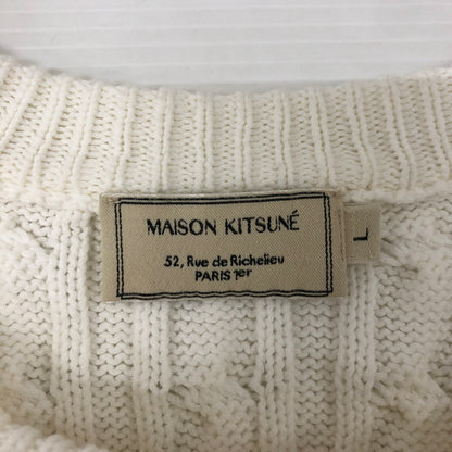 【中古品】【メンズ】 FRONT LOGO CREW NECK SWEATER KNIT GM00533KT1053 フロントロゴ クルーネック セーター ニット トップス 141-250225-kk-01-tei サイズ：L カラー：ホワイト 万代Net店