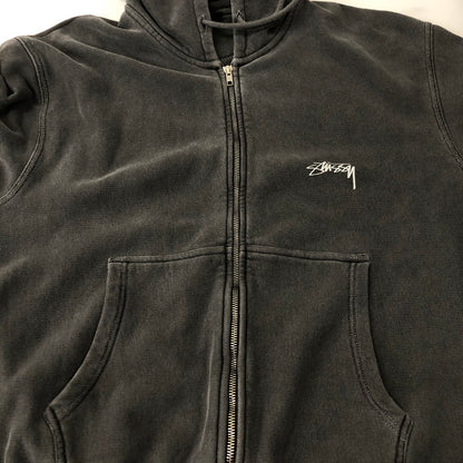 【中古品】【メンズ】 STUSSY ステューシー PIGMENT DYED SMOOTH STOCK ZIP HOODIE 1975021 ピグメントダイ スムースストック ジップフーディー トップス パーカー 142-250221-kk-46-tei サイズ：M カラー：ブラック 万代Net店