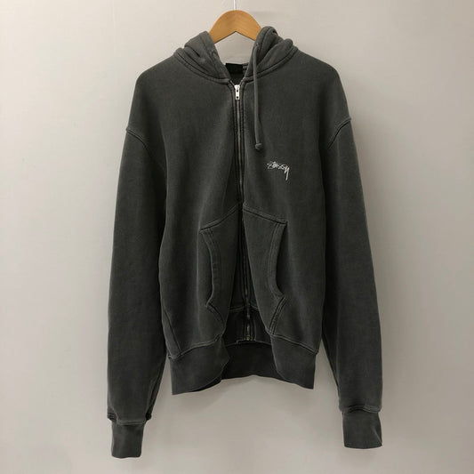 【中古品】【メンズ】 STUSSY ステューシー PIGMENT DYED SMOOTH STOCK ZIP HOODIE 1975021 ピグメントダイ スムースストック ジップフーディー トップス パーカー 142-250221-kk-46-tei サイズ：M カラー：ブラック 万代Net店