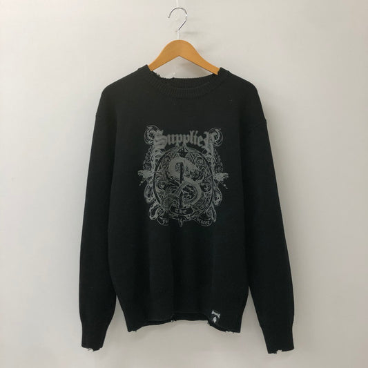 【中古品】【メンズ】  SUPPLIER サプライヤー SNAKE EMBLEM KNIT スネーク エンブレムニット トップス セーター 142-250301-kk-12-tei サイズ：M カラー：ブラック 万代Net店