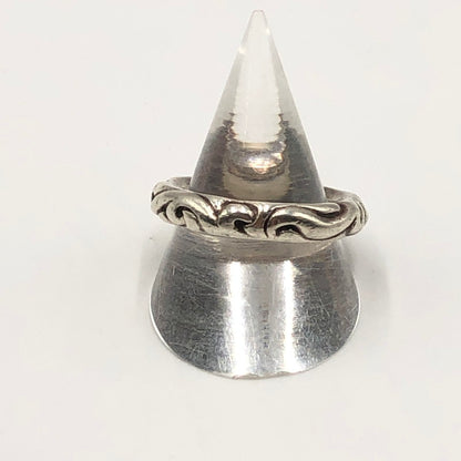 【中古品】【メンズ】 CHROME HEARTS クロムハーツ SCROLL BAND RING スクロールバンドリング 指輪 アクセサリー 190-250227-kk-09-tei カラー：シルバー 16.5号 万代Net店