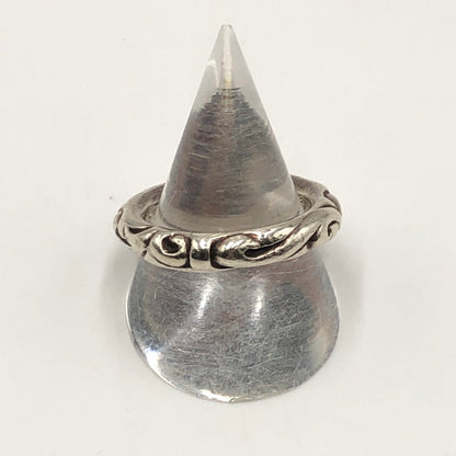 【中古品】【メンズ】 CHROME HEARTS クロムハーツ SCROLL BAND RING スクロールバンドリング 指輪 アクセサリー 190-250227-kk-09-tei カラー：シルバー 16.5号 万代Net店