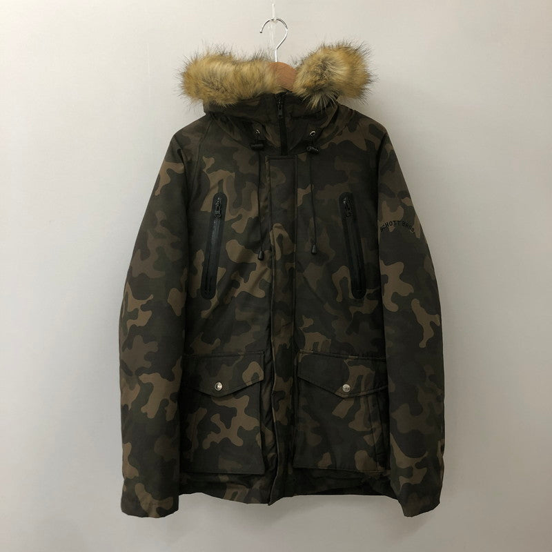 【中古品】【メンズ】 schott ショット SNORKEL DOWN PARKA 3162030 シュノーケル ダウンパーカー アウター ダウンジャケット 145-250225-kk-06-tei サイズ：M カラー：ウッドランドカモ 万代Net店