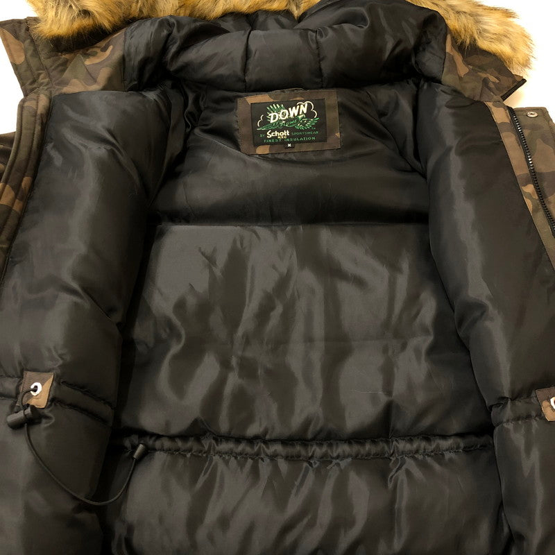 【中古品】【メンズ】 schott ショット SNORKEL DOWN PARKA 3162030 シュノーケル ダウンパーカー アウター ダウンジャケット 145-250225-kk-06-tei サイズ：M カラー：ウッドランドカモ 万代Net店