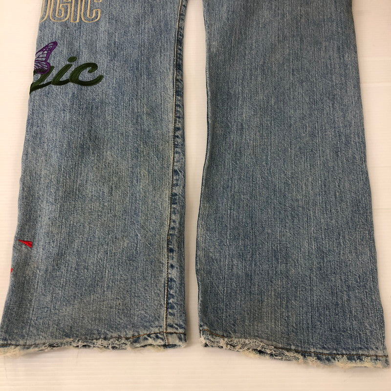 【中古品】【メンズ】  ROGIC ロジック × STUDIO33 スタジオ33 別注 コラボ EMBROIDERY DENIM PANTS エンブロイダリー デニムパンツ ボトムス 刺繍 153-250301-kk-01-tei サイズ：32 カラー：ライトインディゴ 万代Net店