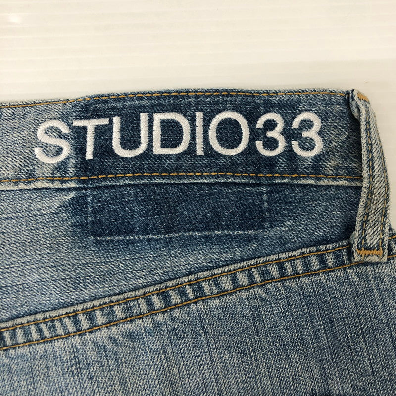 【中古品】【メンズ】  ROGIC ロジック × STUDIO33 スタジオ33 別注 コラボ EMBROIDERY DENIM PANTS エンブロイダリー デニムパンツ ボトムス 刺繍 153-250301-kk-01-tei サイズ：32 カラー：ライトインディゴ 万代Net店