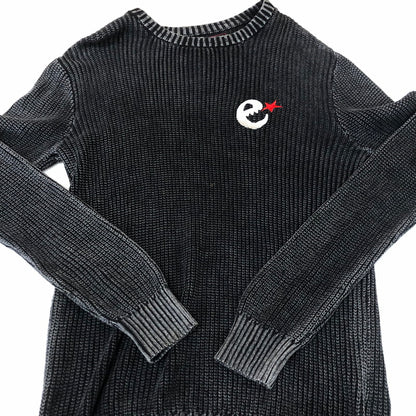 【現状渡し品】【メンズ】 Language ランゲージ RG STONE WASHED COTTON KNIT CREW ストーンウォッシュ コットン ニット クルー 長袖 トップス セーター 142-251125-yo-07-tei サイズ：XL カラー：ブラック 万代Net店