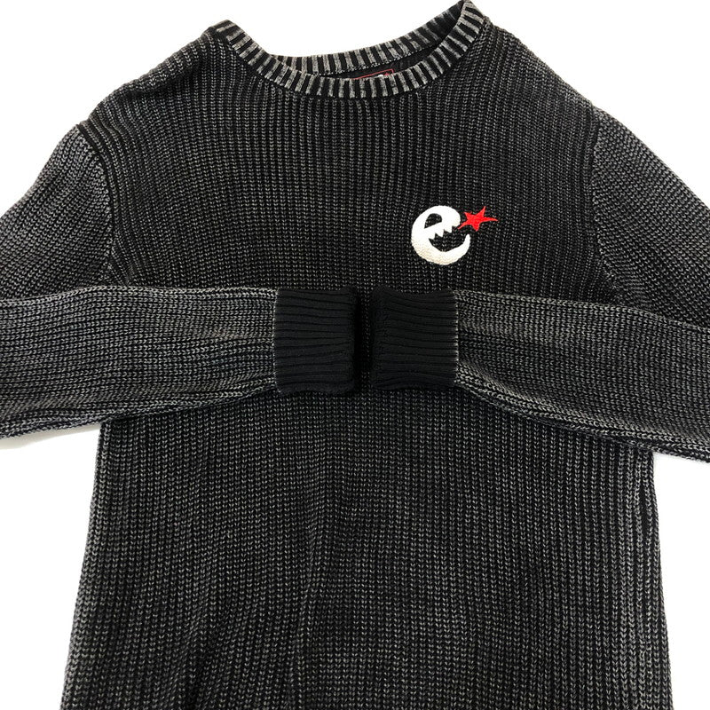 【現状渡し品】【メンズ】 Language ランゲージ RG STONE WASHED COTTON KNIT CREW ストーンウォッシュ コットン ニット クルー 長袖 トップス セーター 142-251125-yo-07-tei サイズ：XL カラー：ブラック 万代Net店