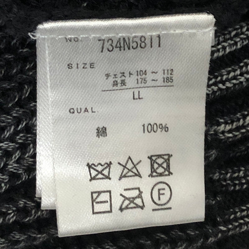 【現状渡し品】【メンズ】 Language ランゲージ RG STONE WASHED COTTON KNIT CREW ストーンウォッシュ コットン ニット クルー 長袖 トップス セーター 142-251125-yo-07-tei サイズ：XL カラー：ブラック 万代Net店