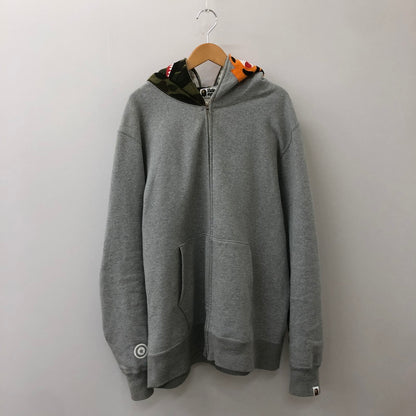 【中古品】【メンズ】 A BATHING APE アベイシングエイプ CRAZY FACE FULL ZIP HOODIE 001ZPI801010M クレイジーフェイス フルジップフーディー トップス パーカー 142-250308-kk-12-tei サイズ：2XL カラー：グレー 万代Net店