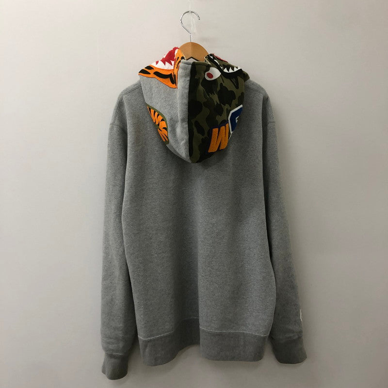 【中古品】【メンズ】 A BATHING APE アベイシングエイプ CRAZY FACE FULL ZIP HOODIE 001ZPI801010M クレイジーフェイス フルジップフーディー トップス パーカー 142-250308-kk-12-tei サイズ：2XL カラー：グレー 万代Net店