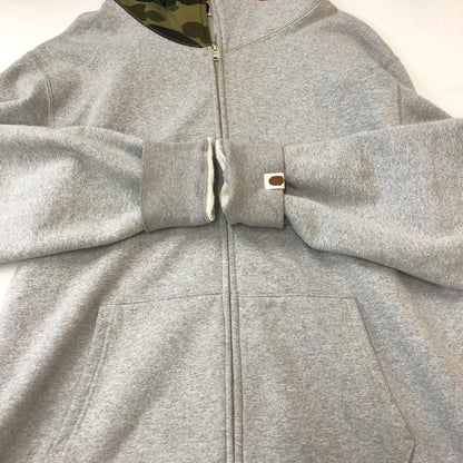 【中古品】【メンズ】 A BATHING APE アベイシングエイプ CRAZY FACE FULL ZIP HOODIE 001ZPI801010M クレイジーフェイス フルジップフーディー トップス パーカー 142-250308-kk-12-tei サイズ：2XL カラー：グレー 万代Net店