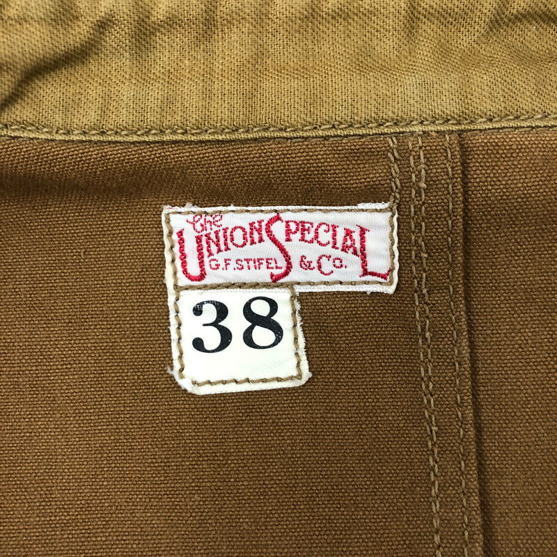 【中古品】【メンズ】  FREEWHEELERS フリーホイーラーズ THE UNION SPECIAL OVERALLS 1890~1910s STYLE WORK CLOTHING BALDWIN ボルドウィン ワークコート アウター 145-250224-kk-23-tei サイズ：38 カラー：RED BEIGE 万代Net店