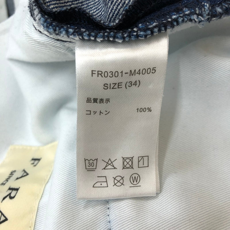 【中古品】【メンズ】  FARAH ファーラー TWO-TUCK WIDETAPERED PANTS FR0301-M4005 ツータック ワイドテーパードパンツ ボトムス 151-250228-kk-03-tei サイズ：34 カラー：インディゴ 万代Net店