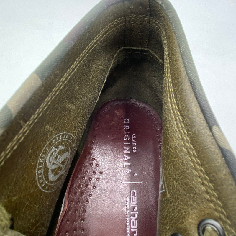 【中古品】【メンズ】 Clarks クラークス × Carhartt カーハート 別注 コラボ WALLABEE BOOT ワラビー ブーツ 靴 スウェード 164-251222-ko-03-tei サイズ：26.5ｃｍ カラー：カーキ 万代Net店