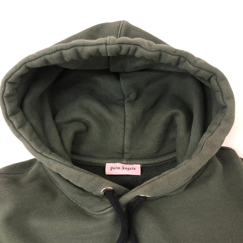 【中古品】【メンズ】  PALM ANGELS パームエンジェルス MONOGRAM LOGO HOODIE PMBB058F19631019 モノグラム ロゴ フーディー トップス プルオーバーパーカー 141-250224-kk-10-tei サイズ：M カラー：グリーン 万代Net店