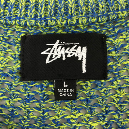 【中古品】【メンズ】 STUSSY ステューシー 22AW 2 TONE LOOSE GAUGE SWEATER 117136 ツートーン ルーズゲージ セーター トップス ニット 142-250301-kk-15-tei サイズ：M カラー：グリーン/ブルー 万代Net店