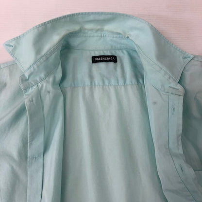 【中古品】【メンズ】 BALENCIAGA バレンシアガ S/S CLASSIC SHIRT 556913 TEM01 ショートスリーブ クラシックシャツ 半袖 トップス 141-250301-kk-10-tei サイズ：37 カラー：ライトブルー 万代Net店