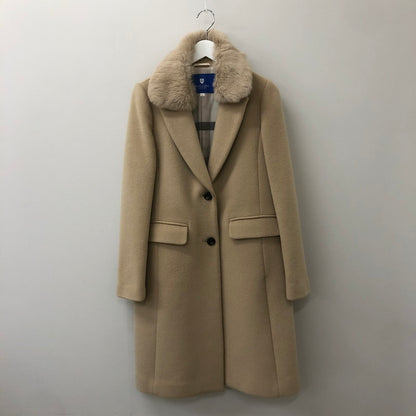 【中古品】【レディース】  BLUE LABEL CRESTBRIDGE ブルーレーベル クレストブリッジ RABBIT FUR COAT 55B35-879-40 ラピッドファーコート アウター 168-250301-kk-25-tei サイズ：40 カラー：ベージュ 万代Net店