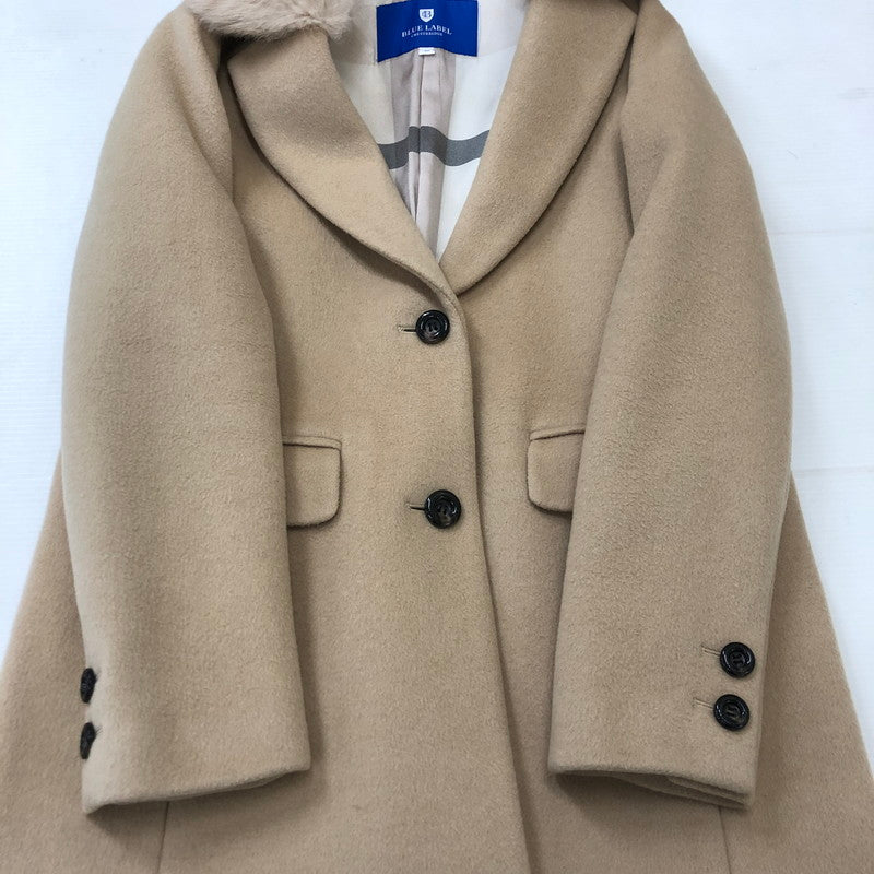 【中古品】【レディース】  BLUE LABEL CRESTBRIDGE ブルーレーベル クレストブリッジ RABBIT FUR COAT 55B35-879-40 ラピッドファーコート アウター 168-250301-kk-25-tei サイズ：40 カラー：ベージュ 万代Net店