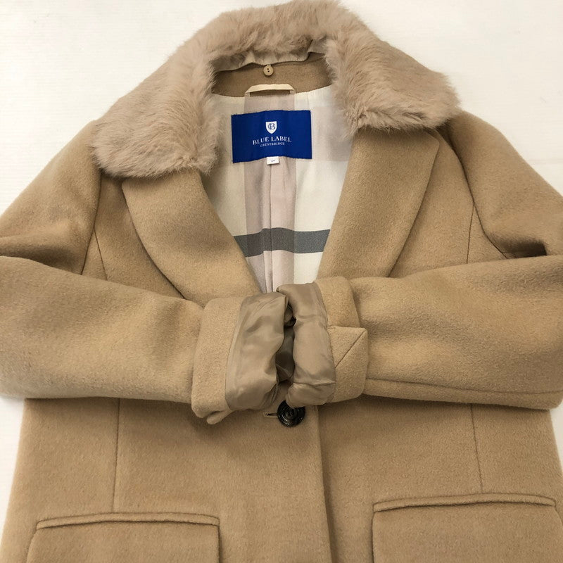 【中古品】【レディース】  BLUE LABEL CRESTBRIDGE ブルーレーベル クレストブリッジ RABBIT FUR COAT 55B35-879-40 ラピッドファーコート アウター 168-250301-kk-25-tei サイズ：40 カラー：ベージュ 万代Net店