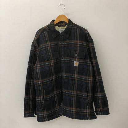 【中古品】【メンズ】  Carhartt WIP カーハート ワークインプログレス AIDEN SHIRT JACKET I028216 アイデンシャツジャケット ライトアウター 145-250301-kk-20-tei サイズ：XL カラー：ネイビー/ブラウン 万代Net店